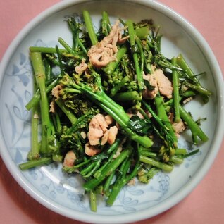 豚肉と菜の花のマキシマム炒め